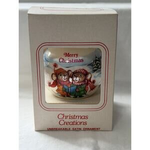 Vintage Christmas Creations Satin Ornament Ina Creations Cleveland, Oh With Box